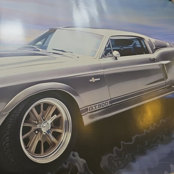 Ford Mustang GT 500 American Flag Poster 24x36 Fully Laminated No Pin Holes - Picture 7 of 9